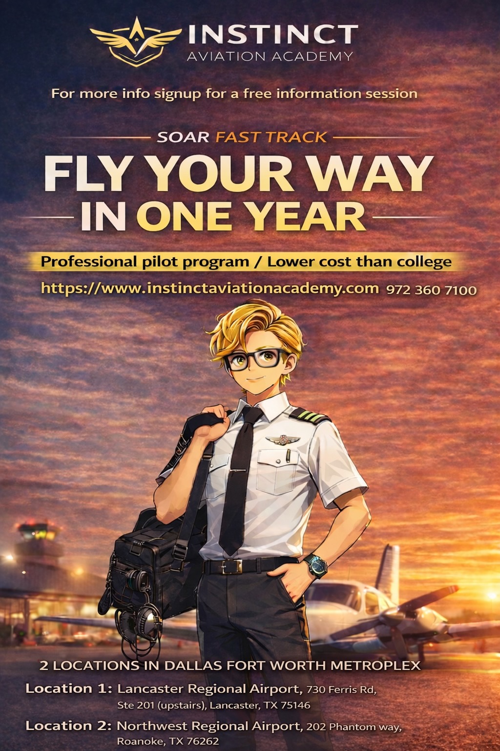 Instinct Aviation Academy Information Session Poster
